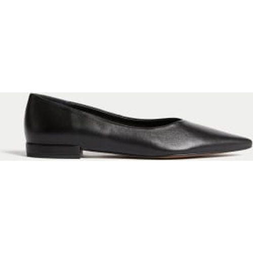 Womens Leather Slip On Flat Pointed Pumps - - Autograph - Modalova