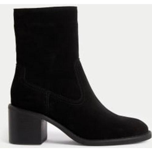 Womens Suede Block Heel Sock Boots - - M&S Collection - Modalova