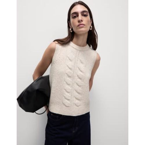 Womens Cable Knit Sequin Knitted Vest with Wool - - M&S Collection - Modalova