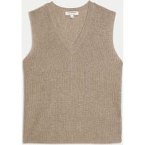 Womens Merino Wool Rich Textured Knitted Vest with Cashmere - - M&S Collection - Modalova