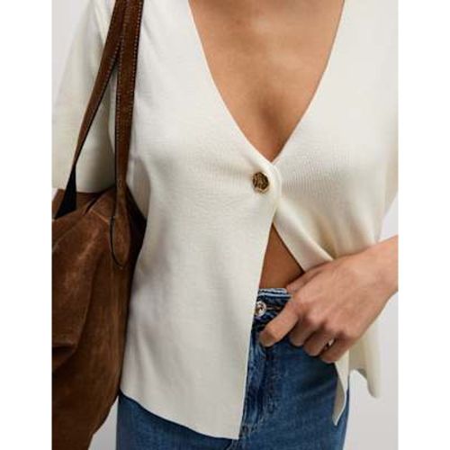 Womens V-Neck Button Front Relaxed Cardigan - M&S Collection - Modalova