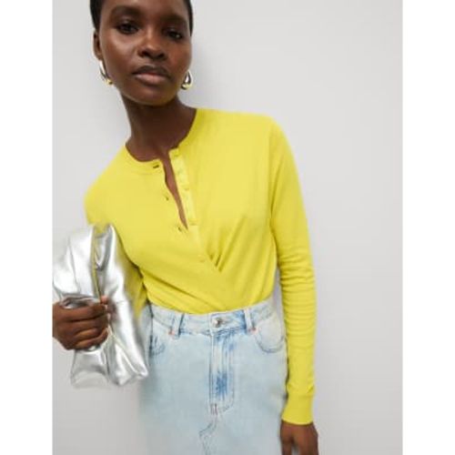 Womens Crew Neck Button Front Cardigan - M&S Collection - Modalova