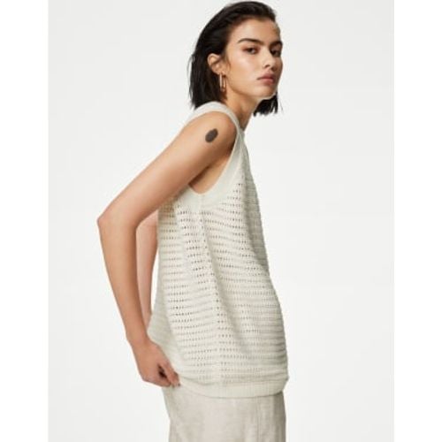 Womens Cotton Rich Pointelle Knitted Vest - - M&S Collection - Modalova