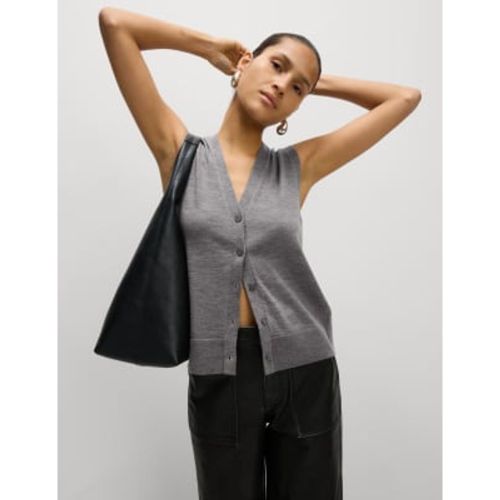 Womens Pure Merino Wool Knitted Waistcoat - M&S Collection - Modalova