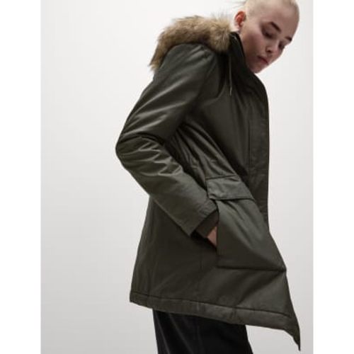 Womens Stormwear™ Waxed Faux Fur Lined Hooded Parka - - M&S Collection - Modalova