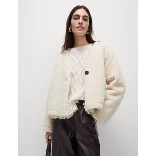 Womens Faux Shearling Cardigan Jacket - - M&S Collection - Modalova