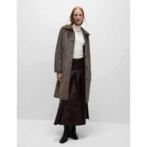 Womens Faux Fur Longline Coat - - M&S Collection - Modalova