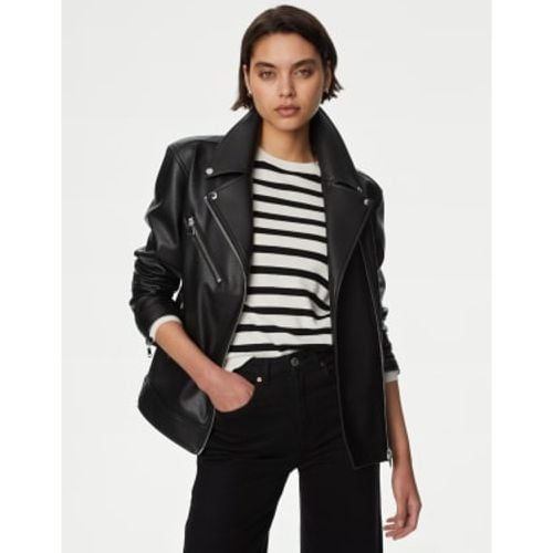 Womens Faux Leather Girlfriend Biker Jacket - - M&S Collection - Modalova