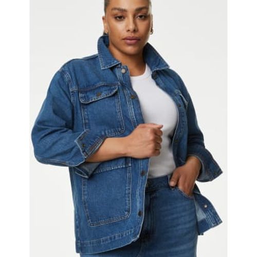 Womens Pure Cotton Denim Relaxed Utility Jacket - - M&S Collection - Modalova