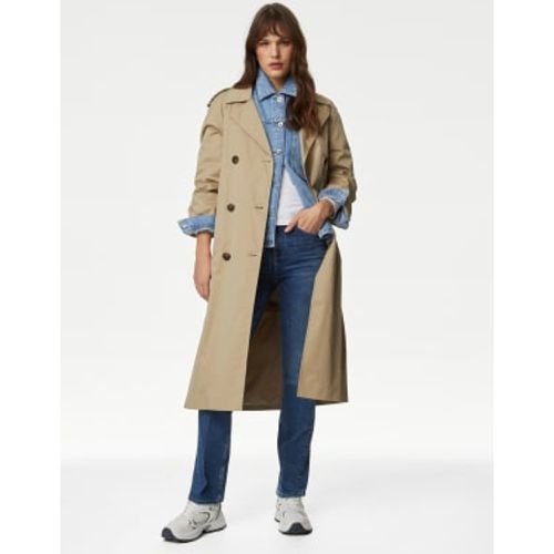 Womens Cotton Rich Longline Trench Coat - - M&S Collection - Modalova