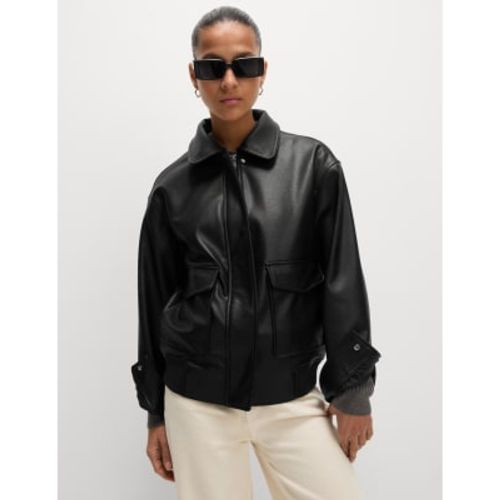 Womens Faux Leather Relaxed Fit Jacket - - M&S Collection - Modalova