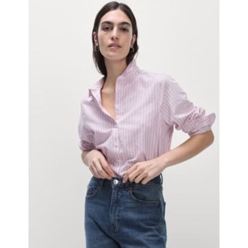 Womens Pure Cotton Striped Collared Shirt - - M&S Collection - Modalova