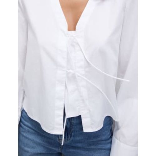 Womens Pure Cotton Tie Front Blouse - - M&S Collection - Modalova