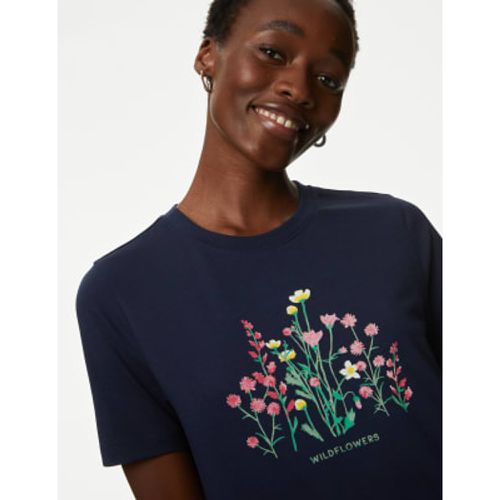 Womens Pure Cotton Printed Everyday T-Shirt - - M&S Collection - Modalova