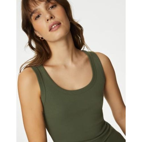 Womens Cotton Rich Ribbed Slim Fit Vest Top - - M&S Collection - Modalova