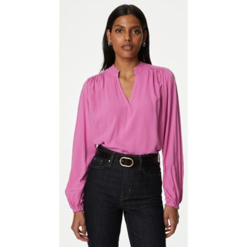 Womens Collarless Regular Fit Long Sleeve Blouse - - M&S Collection - Modalova