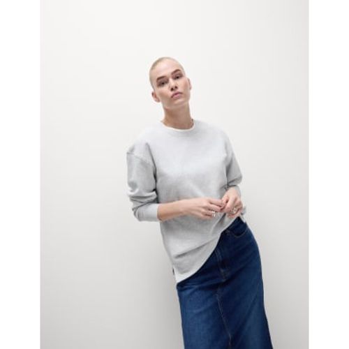 Womens Cotton Rich Crew Neck Longline Sweatshirt - - M&S Collection - Modalova