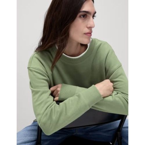 Womens Cotton Rich Crew Neck Longline Sweatshirt - - M&S Collection - Modalova