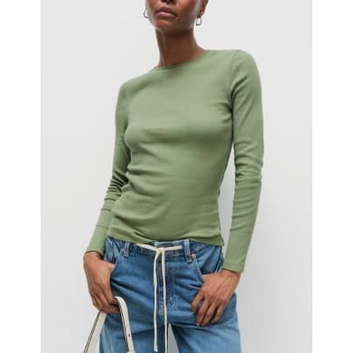 Womens Cotton Rich Ribbed Top - - M&S Collection - Modalova