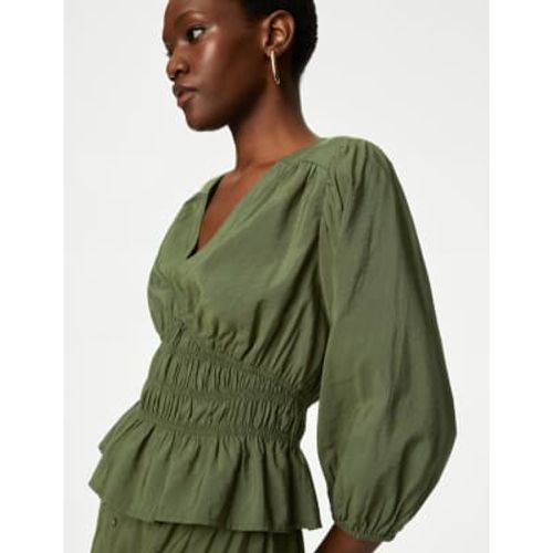 Womens Textured Smock Detail Blouse - - M&S Collection - Modalova