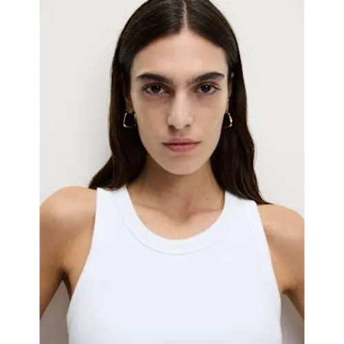 Womens Cotton Rich Ribbed Scoop Neck Bra Vest Top - M&S Collection - Modalova