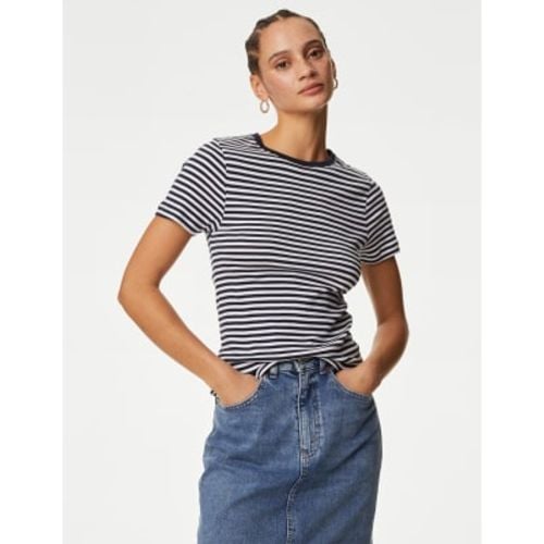 Womens Pure Cotton Striped Slim Fit T-Shirt - - M&S Collection - Modalova