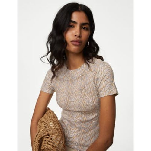 Womens Pure Cotton Printed T-Shirt - - M&S Collection - Modalova