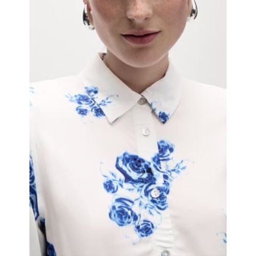 Womens Printed Collared Button Through Shirt - - M&S Collection - Modalova