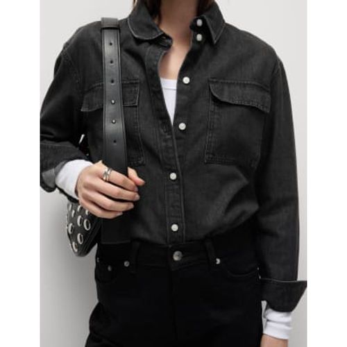 Womens Cotton Rich Denim Utility Shirt - - M&S Collection - Modalova