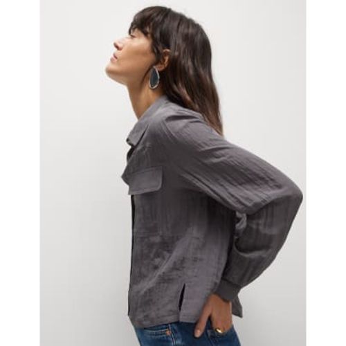 Womens Cropped Textured Collared Shirt - - M&S Collection - Modalova