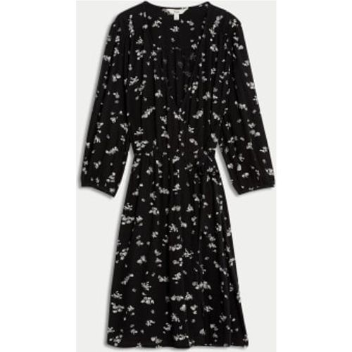 Womens Printed V-Neck Knee Length Wrap Dress - - M&S Collection - Modalova