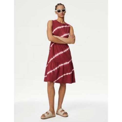 Womens Pure Cotton Printed Knee Length Tiered Dress - - M&S Collection - Modalova