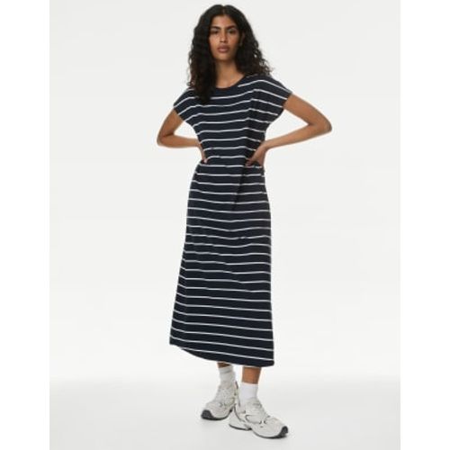 Womens Pure Cotton Striped Midaxi T-Shirt Dress - - M&S Collection - Modalova