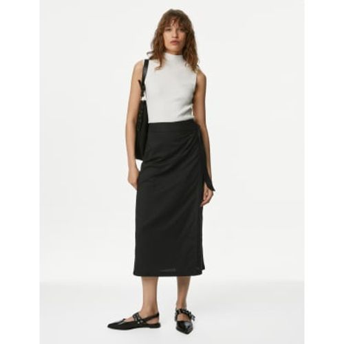 Womens Pure Cotton Belted Midi Wrap Skirt - - M&S Collection - Modalova