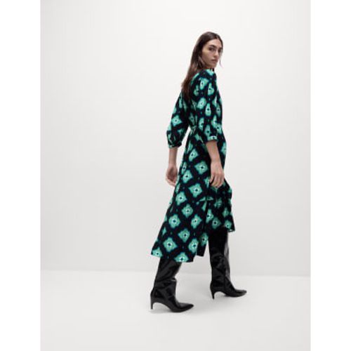 Womens Printed V-Neck Midi Wrap Dress - - M&S Collection - Modalova