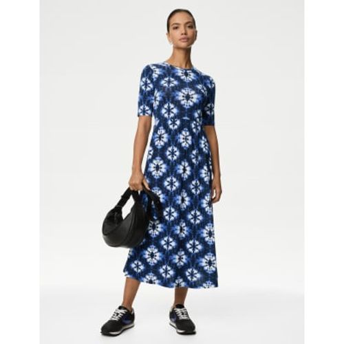 Womens Jersey Printed Midi Waisted Dress - - M&S Collection - Modalova