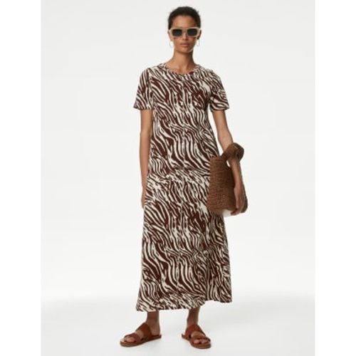 Womens Pure Cotton Printed Midi T-Shirt Dress - - M&S Collection - Modalova