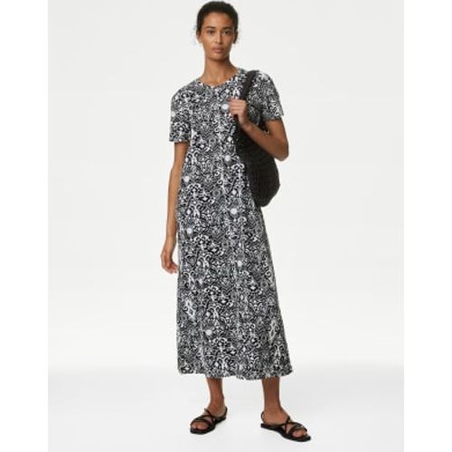 Womens Pure Cotton Printed Midi T-Shirt Dress - - M&S Collection - Modalova