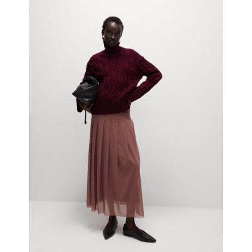 Womens Mesh Jersey Box Pleat Midaxi Skirt - - M&S Collection - Modalova