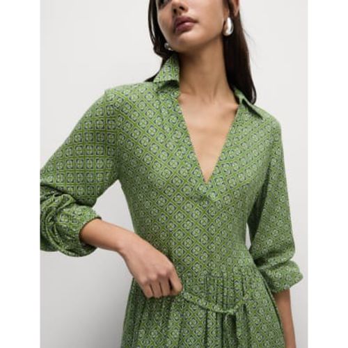 Womens Printed V-Neck Midi Shirt Dress - - M&S Collection - Modalova