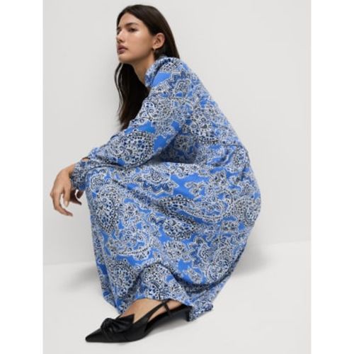 Womens Printed V-Neck Midi Shirt Dress - - M&S Collection - Modalova