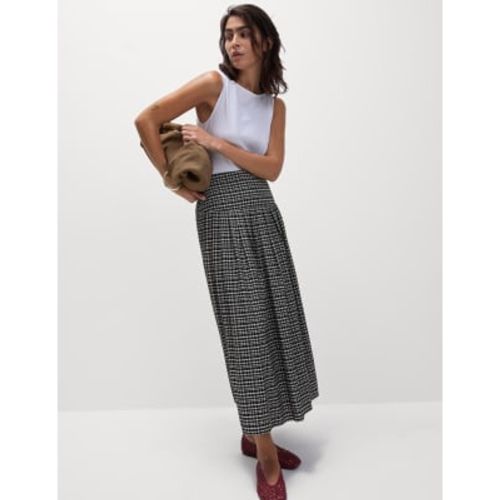 Womens Checked Pleated Midaxi A-Line Skirt - - M&S Collection - Modalova