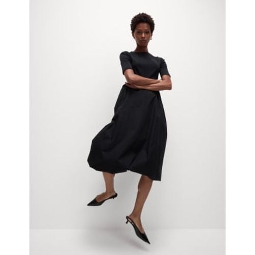 Womens Cotton Blend Balloon Skirt Midi Dress - - M&S Collection - Modalova