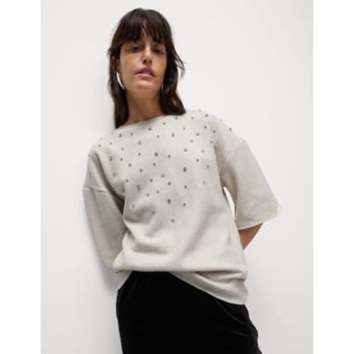 Womens Cotton Blend Embellished Top - - M&S Collection - Modalova