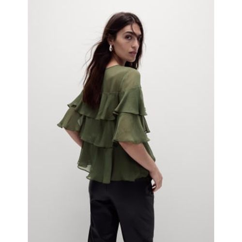 Womens Round Neck Frill Detail Blouse - - M&S Collection - Modalova