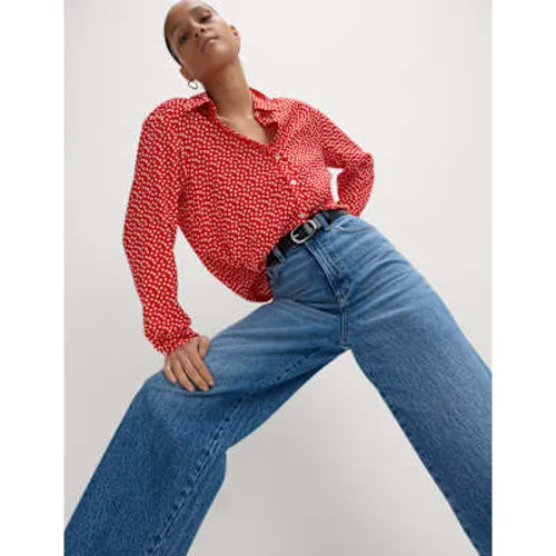 Womens Printed Collared Shirt - M&S Collection - Modalova