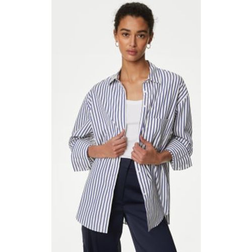 Womens Pure Cotton Striped Collared Shirt - - M&S Collection - Modalova