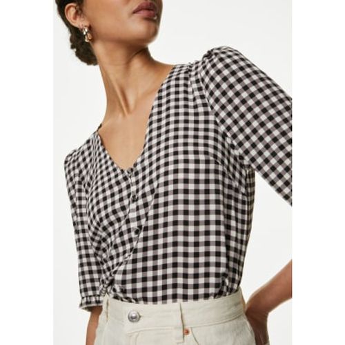 Womens Printed V-Neck Puff Sleeve Blouse - - M&S Collection - Modalova