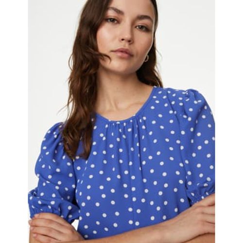 Womens Printed Puff Sleeve Blouse - - M&S Collection - Modalova