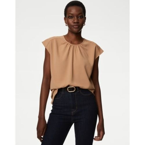 Womens Round Neck Shirred Detail Blouse - - M&S Collection - Modalova